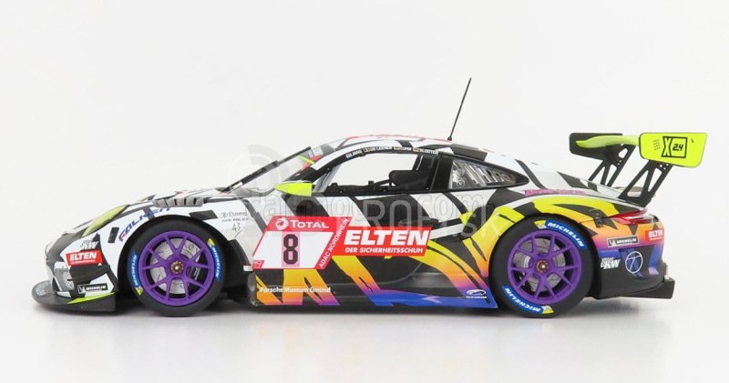 Minichamps Porsche 911 991-2 Gt3-r Team Iron Force N 8 24h Nurburgring 2019 J.e.slooten - L.luhr - A.de Leener - S.jans 1:18 Biela čierna žltá