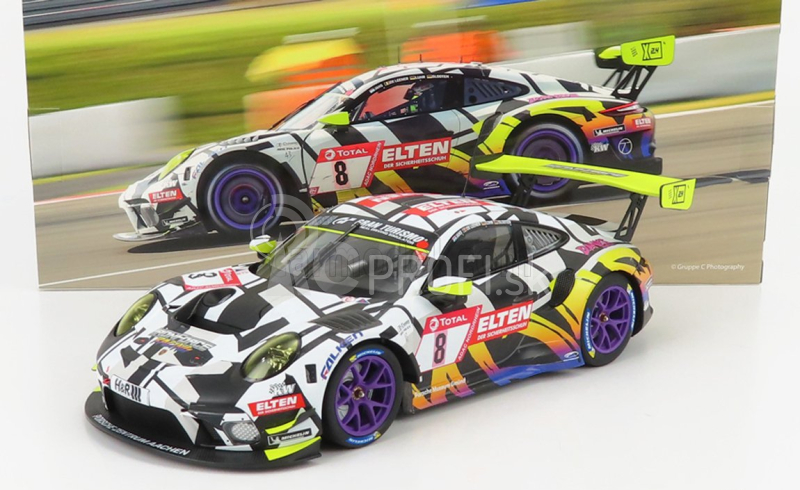 Minichamps Porsche 911 991-2 Gt3-r Team Iron Force N 8 24h Nurburgring 2019 J.e.slooten - L.luhr - A.de Leener - S.jans 1:18 Biela čierna žltá