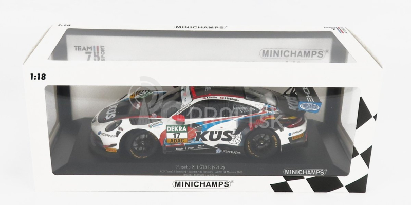 Minichamps Porsche 911 991-2 Gt3 R Team Kues 75 Bernhard N 17 Adac Gt Masters Hockenheim 2020 K.bachler - S.de Silvestro - Stefan Bellof Tribute 1:18 čierna biela červená