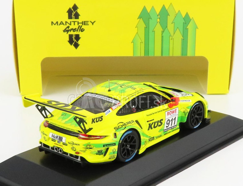 Minichamps Porsche 911 991-2 Gt3 R Team Manthey Racing N 911 Vln 24h Nurburgring 2020 M.campbell - L.kern - M.jaminet - J.anlauer 1:43 Žltozelená