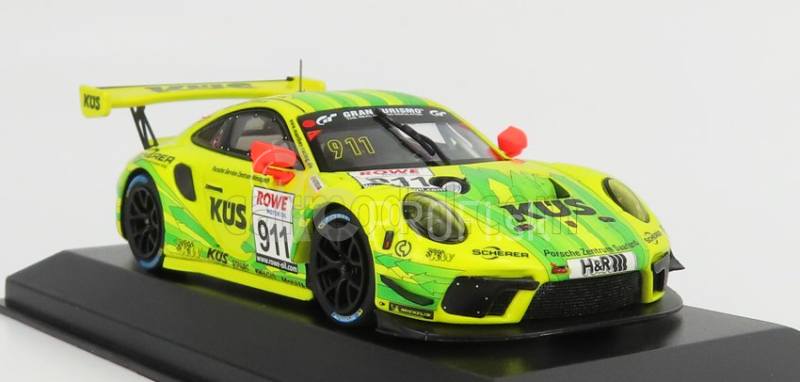 Minichamps Porsche 911 991-2 Gt3 R Team Manthey Racing N 911 Vln 24h Nurburgring 2020 M.campbell - L.kern - M.jaminet - J.anlauer 1:43 Žltozelená