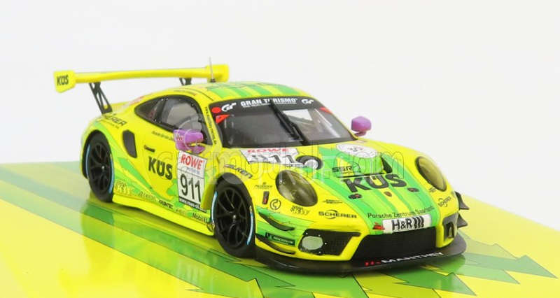 Minichamps Porsche 911 991-2 Gt3 R Team Manthey Racing N 911 Winner Nls7 Rowe 6h Adac Ruhr - Pokal - Rennen Nurburgring 2021 K.estre - M.christensen 1:43 Žltozelená