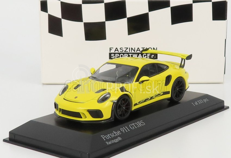 Minichamps Porsche 911 991-2 Gt3 Rs Coupe 2018 - čierne disky 1:43 Racing Yellow