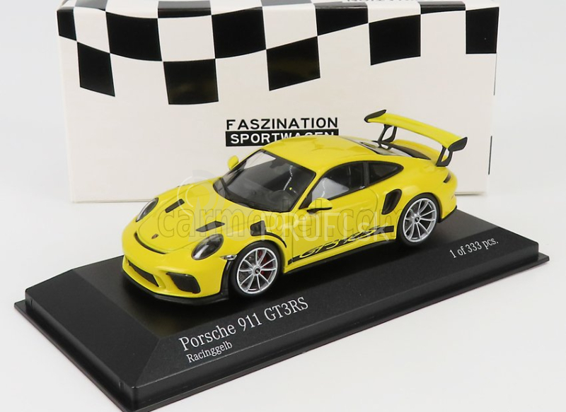 Minichamps Porsche 911 991-2 Gt3 Rs Coupe 2018 - Strieborné disky 1:43 Racing Yellow