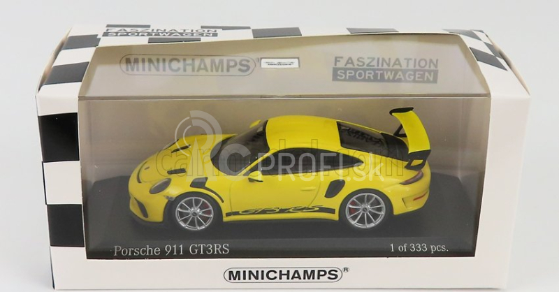 Minichamps Porsche 911 991-2 Gt3 Rs Coupe 2018 - Strieborné disky 1:43 Racing Yellow