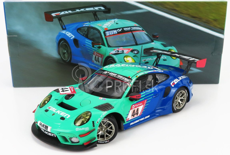 Minichamps Porsche 911 991 Gt3 R Team Falken Motorsports N 44 24h Nurburgring 2020 P.dumbreck- M.ragginger - S.muller - K.bachler 1:18 svetlozelená modrá