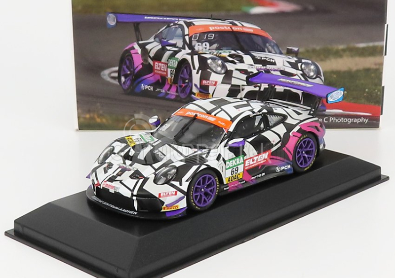 Minichamps Porsche 911 991 Gt3 R Team Iron Force N 69 Gt Masters 2019 J.e.slooten - L.luhr 1:43 Biela Čierna Fialová