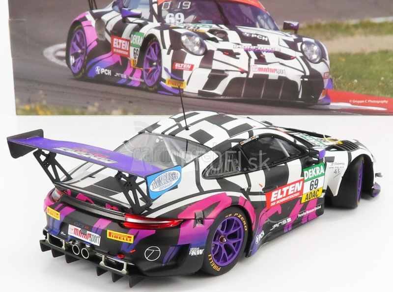 Minichamps Porsche 911 991 Gt3 R Team Iron Force Racing N 69 Gt Masters 2019 J.e.slooten - L.luhr 1:18 Biela čierna fialová