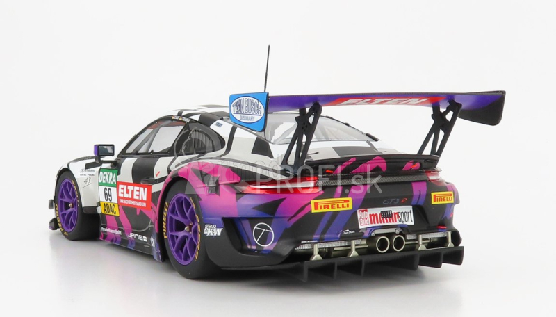 Minichamps Porsche 911 991 Gt3 R Team Iron Force Racing N 69 Gt Masters 2019 J.e.slooten - L.luhr 1:18 Biela čierna fialová