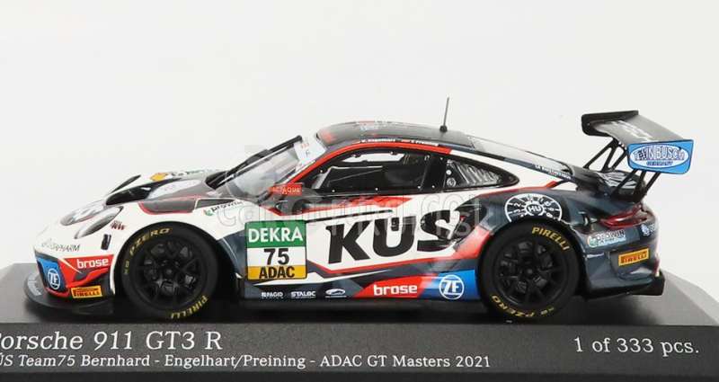 Minichamps Porsche 911 991 Gt3 R Team Kus 75 Bernhard N 75 Adac Gt Masters 2021 C.engelhart - T.preining 1:43 Biela čierna červená