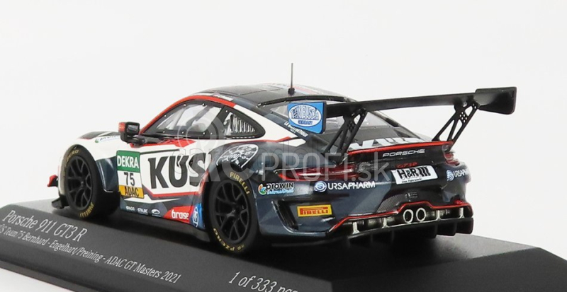 Minichamps Porsche 911 991 Gt3 R Team Kus 75 Bernhard N 75 Adac Gt Masters 2021 C.engelhart - T.preining 1:43 Biela čierna červená