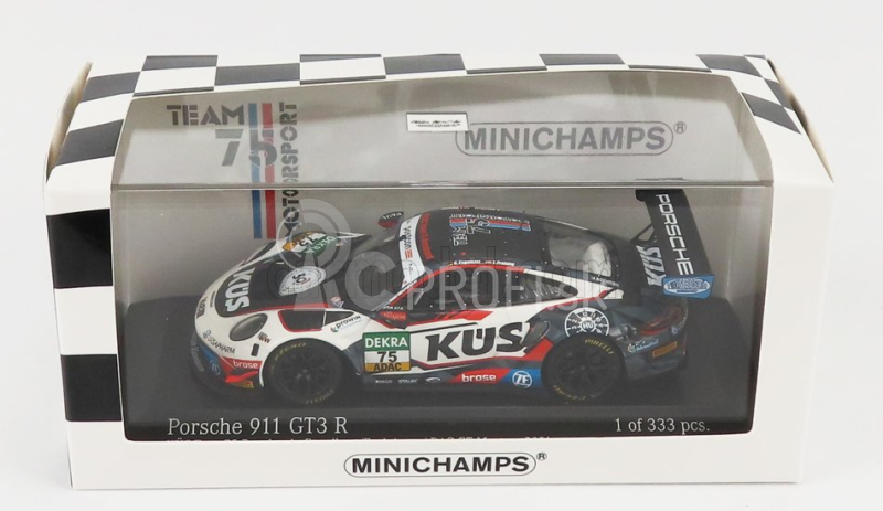 Minichamps Porsche 911 991 Gt3 R Team Kus 75 Bernhard N 75 Adac Gt Masters 2021 C.engelhart - T.preining 1:43 Biela čierna červená