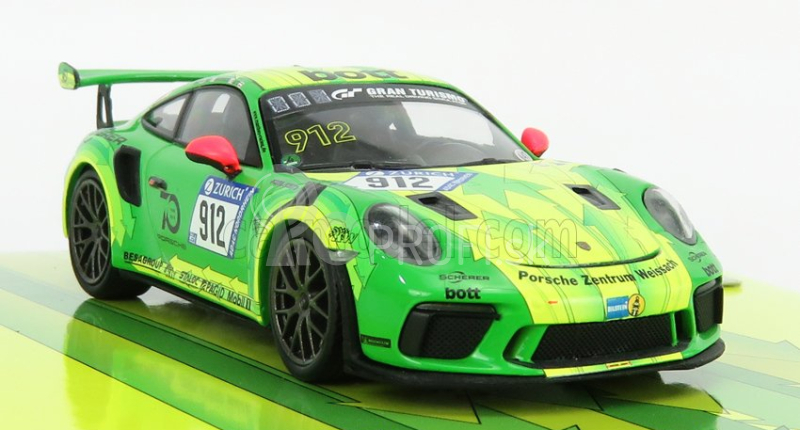 Minichamps Porsche 911 991 Gt3 Rs Manthey Racing N 912 Demo Run Goodwood 2018 R.lietz - P.pilet - F.makowiecki - N.tandy 1:43 Zelenožltá