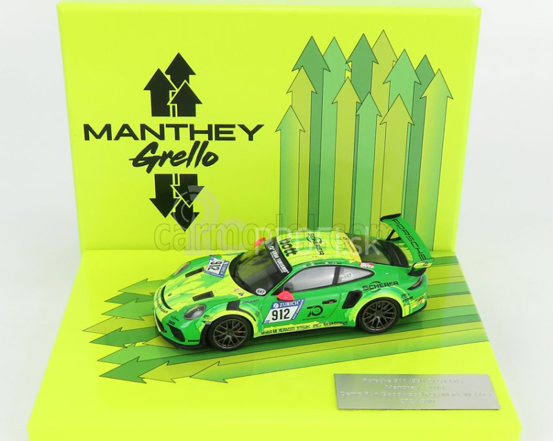 Minichamps Porsche 911 991 Gt3 Rs Manthey Racing N 912 Demo Run Goodwood 2018 R.lietz - P.pilet - F.makowiecki - N.tandy 1:43 Zelenožltá