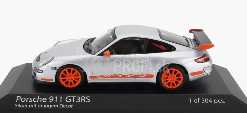 Minichamps Porsche 911 997 Gt3 Rs Coupe 2006 1:43 strieborná oranžová