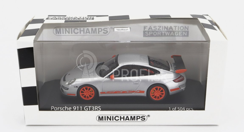 Minichamps Porsche 911 997 Gt3 Rs Coupe 2006 1:43 strieborná oranžová