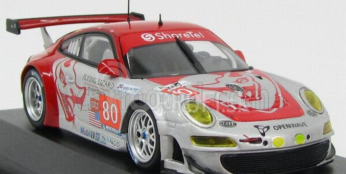 Minichamps Porsche 911 997 Gt3 Rsr 4.0l Team Flying Lizard Motorsports N 80 24h Le Mans 2010 S.neiman - D.law - J.bergmeister 1:43 červená strieborná