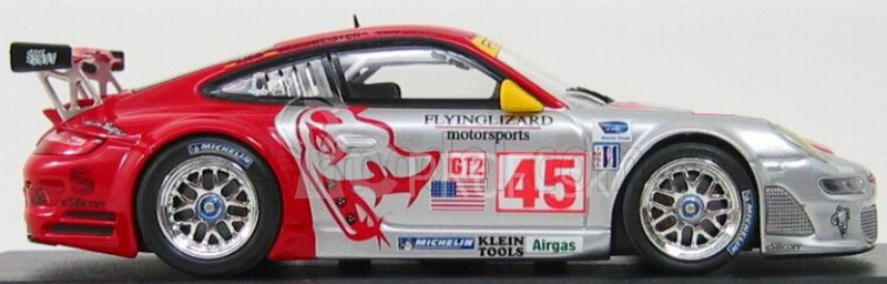 Minichamps Porsche 911 Gt3rsr N 45 12h Sebring 2007 Van-overbeek - Bergmeister - Lieb 1:43 Strieborná červená