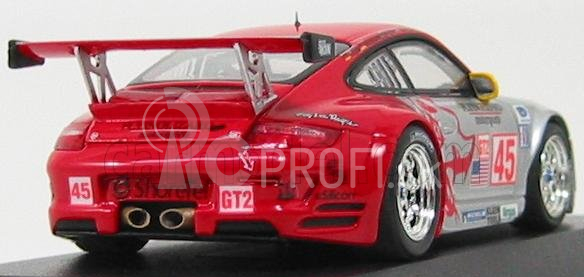 Minichamps Porsche 911 Gt3rsr N 45 12h Sebring 2007 Van-overbeek - Bergmeister - Lieb 1:43 Strieborná červená