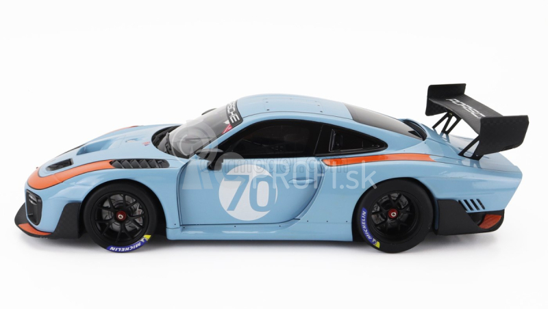 Minichamps Porsche 935/19 N 70 Gulf - Base 911 991-2 Gt2 Rs Coupe 2018 1:18 Svetlo modrá oranžová