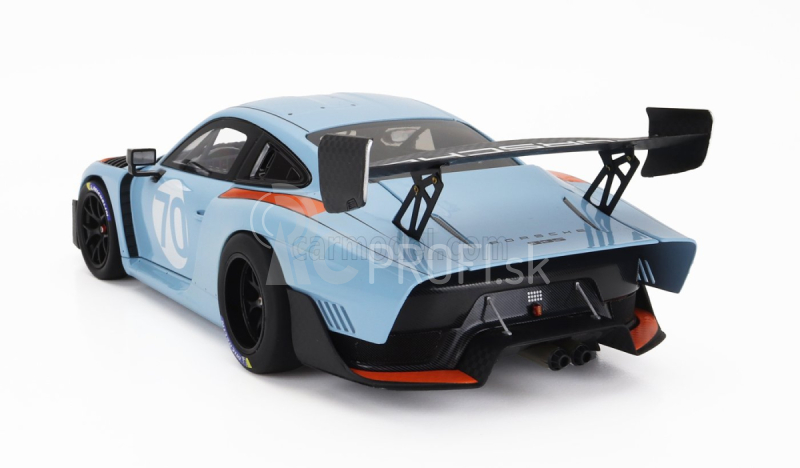 Minichamps Porsche 935/19 N 70 Gulf - Base 911 991-2 Gt2 Rs Coupe 2018 1:18 Svetlo modrá oranžová