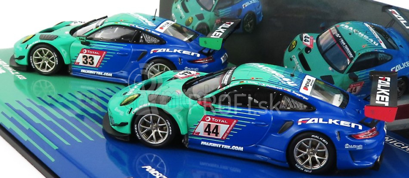 Minichamps Porsche Set 2x 911 991 Gt3 R Team Falken Motorsports N 44 24h Nurburgring 2020 P.dumbreck- M.ragginger - S.muller - K.bachler + N 33 24h Nurburgring 2020 K.bachler - S.muller - C.engelhart - D.werner 1:43 Light Green Blue