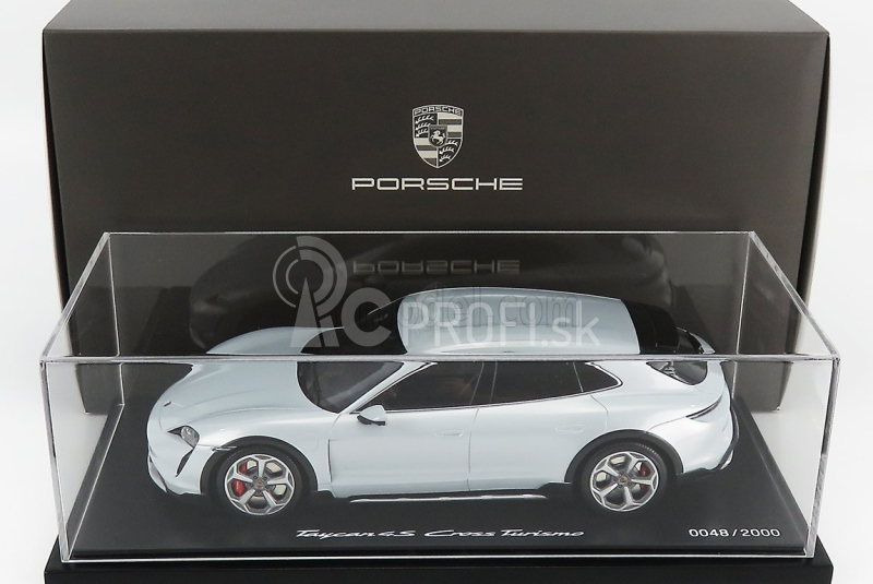 Minichamps Porsche Taycan 4s Cross Turismo 2021 - Con Vetrina - s vitrínou 1:18 Ice Grey