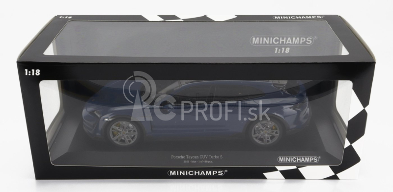 Minichamps Porsche Taycan Turbo S Cross Turismo 2021 1:18 Blue Met