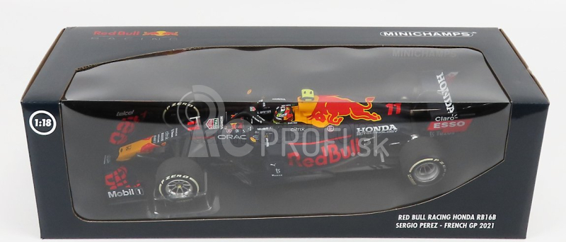 Minichamps Red bull F1 Rb16b Honda Ra620h Team Aston Martin N 11 3rd French Gp 2021 Sergio Perez 1:18 Matná modrá žltá červená