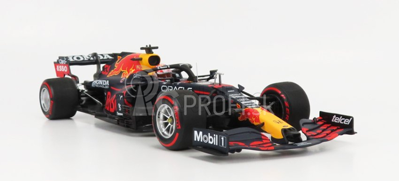 Minichamps Red bull F1 Rb16b Honda Ra620h Team Aston Martin N 33 Víťaz holandského Gp Majster sveta 2021 Max Verstappen 1:18 Matná modrá žltá červená