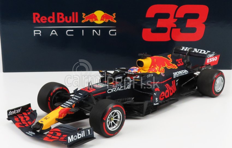 Minichamps Red bull F1 Rb16b Honda Ra620h Team Aston Martin N 33 Víťaz holandského Gp Majster sveta 2021 Max Verstappen 1:18 Matná modrá žltá červená