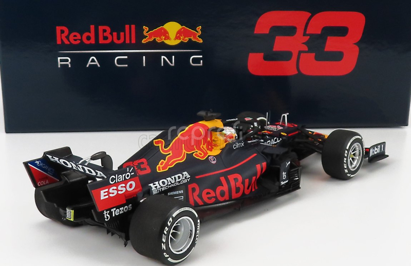 Minichamps Red bull F1 Rb16b Honda Ra620h Team Aston Martin N 33 Winner Abu Dhabi Gp With Pit Board World Champion 2021 Max Verstappen 1:18 Matná modrá žltá červená