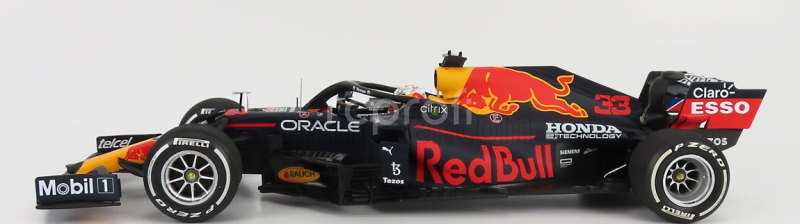 Minichamps Red bull F1 Rb16b Honda Ra620h Team Aston Martin N 33 Winner Abu Dhabi Gp With Pit Board World Champion 2021 Max Verstappen 1:18 Matná modrá žltá červená