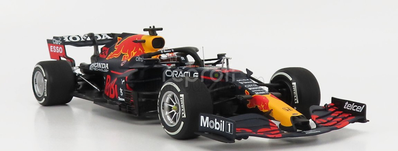 Minichamps Red bull F1 Rb16b Honda Ra620h Team Aston Martin N 33 Winner Abu Dhabi Gp With Pit Board World Champion 2021 Max Verstappen 1:18 Matná modrá žltá červená