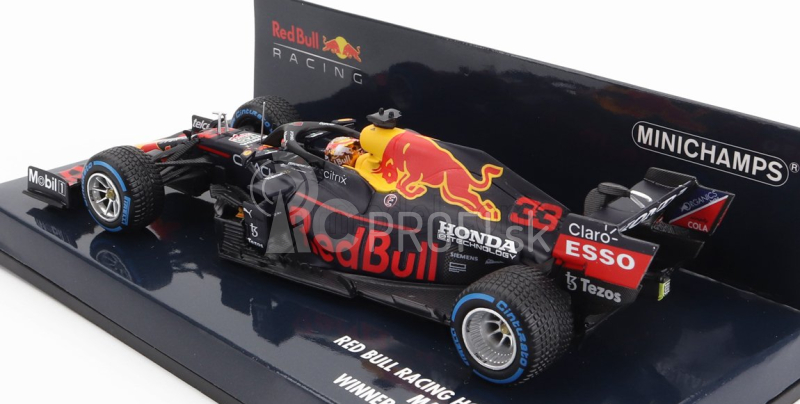 Minichamps Red bull F1 Rb16b Honda Ra620h Team Aston Martin N 33 Winner Belgium Gp 2021 Max Verstappen 1:43 Matná modrá žltá červená