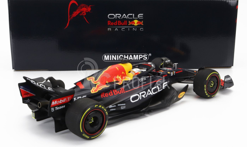 Minichamps Red bull F1 Rb18 Team Oracle Red Bull Racing N 1 Víťaz francúzskeho Gp Majster sveta 2022 Max Verstappen 1:18 Matná modrá žltá červená