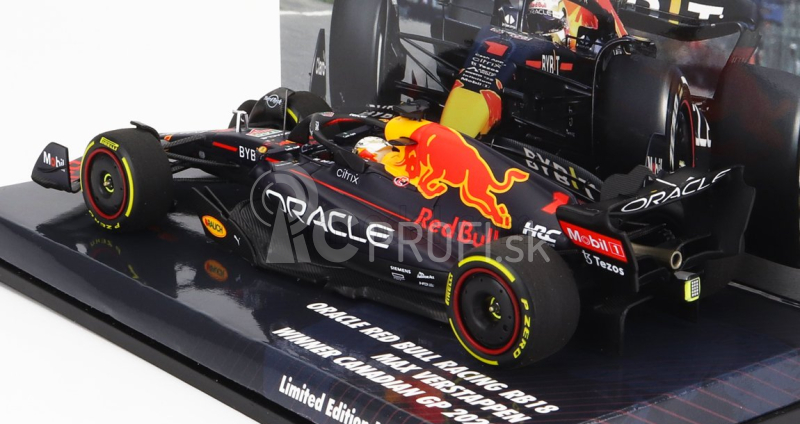 Minichamps Red bull F1 Rb18 Team Oracle Red Bull Racing N 1 Winner Canadian Gp World Champion 2022 Max Verstappen 1:43 Matná modrá žltá červená