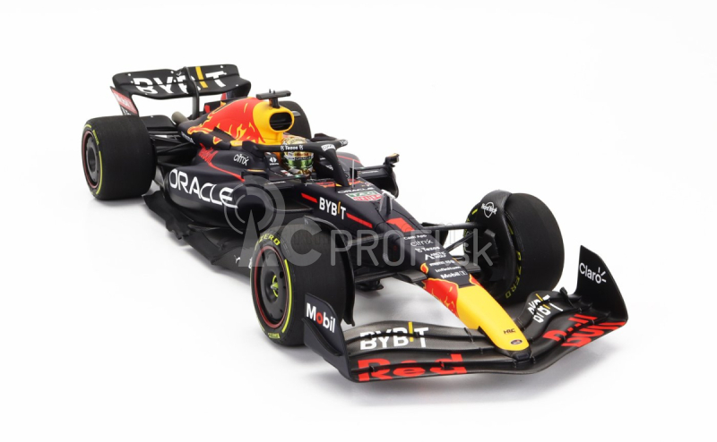 Minichamps Red bull F1 Rb18 Team Oracle Red Bull Racing N 1 Winner Mexico Gp World Champion 2022 Max Verstappen 1:18 Matná modrá žltá červená