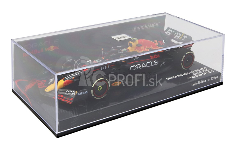 Minichamps Red bull F1 Rb18 Team Oracle Red Bull Racing N 11 2nd Belgium Gp 2022 Sergio Perez 1:43 Matná modrá žltá červená