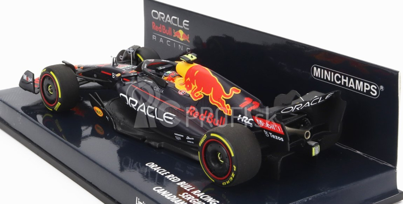 Minichamps Red bull F1 Rb18 Team Oracle Red Bull Racing N 11 Canadian Gp 2022 Sergio Perez 1:43 Matná modrá žltá červená