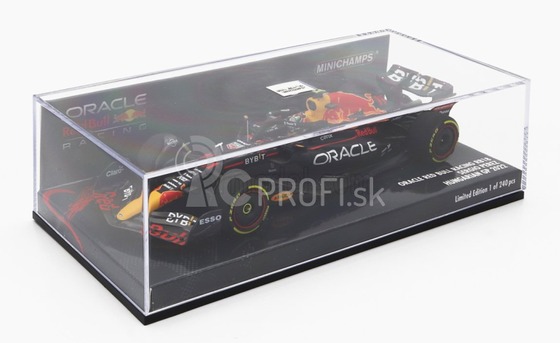 Minichamps Red bull F1 Rb18 Team Oracle Red Bull Racing N 11 Hungarian Gp 2022 Sergio Perez 1:43 Matná modrá žltá červená