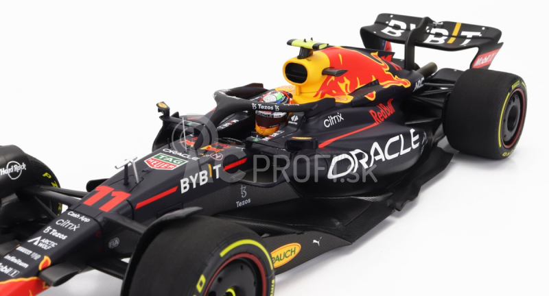 Minichamps Red bull F1 Rb18 Team Oracle Red Bull Racing N 11 Winner Singapore Gp 2022 Sergio Perez 1:18 Matná modrá žltá červená