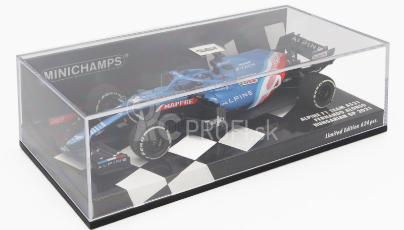 Minichamps Renault F1 A521 Renault E-tech 20b Team Alpine N 14 4th Hungary Gp 2021 Fernando Alonso 1:43 Blue Met Red White