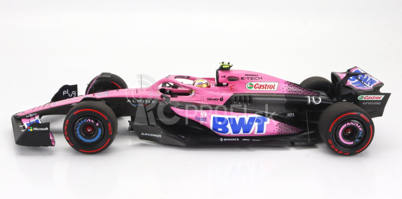 Minichamps Renault F1 A523 Team Bwt Alpine N 10 9th Bahrain Gp With Pit Board 2023 Pierre Gasly 1:18 Pink Black Blue