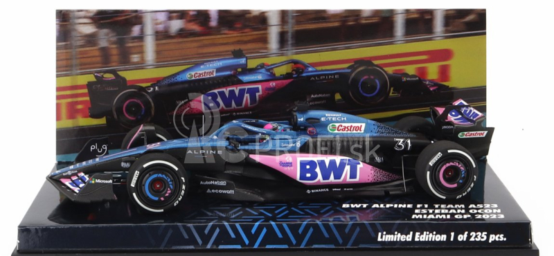 Minichamps Renault F1 A523 Team Bwt Alpine N 31 8th Miami GP 2023 Esteban Ocon 1:43 Blue Black Pink