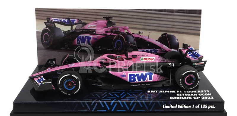 Minichamps Renault F1 A523 Team Bwt Alpine N 31 Bahrain Gp 2023 Esteban Ocon 1:43 Pink Blue Black