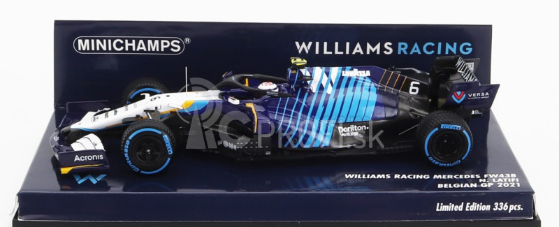 Minichamps Williams F1 Fw43b Mercedes M12 Eq Power+ Team Williams Racing N 6 Belgium Gp 2021 Nicholas Latifi 1:43 biela svetlomodrá