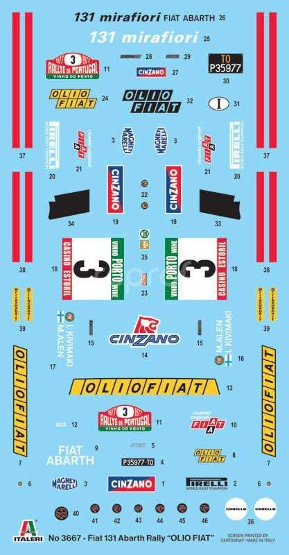 Model Kit auto 3667 - FIAT 131 Abarth Rally OLIO FIAT (1:24)