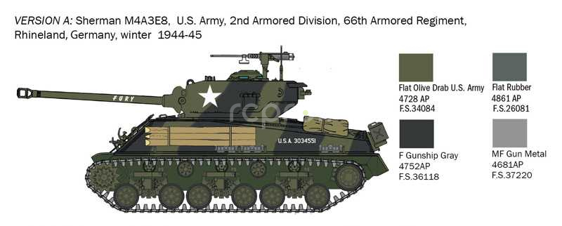 Model Kit tank 25772 - M4A3E8 Sherman 