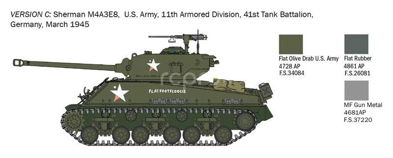 Model Kit tank 25772 - M4A3E8 Sherman 